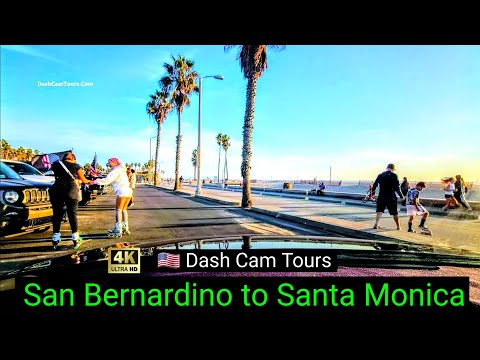 Driving from San Bernardino to Santa Monica on I-10 West - 4K by Dash Cam Tours
